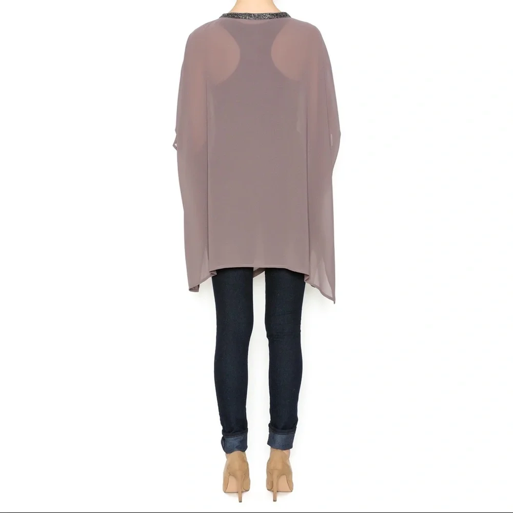 Bishop + Young | Embellished Beaded Ribbon Open Front High Low Sheer Kimono - Picture 3 of 16